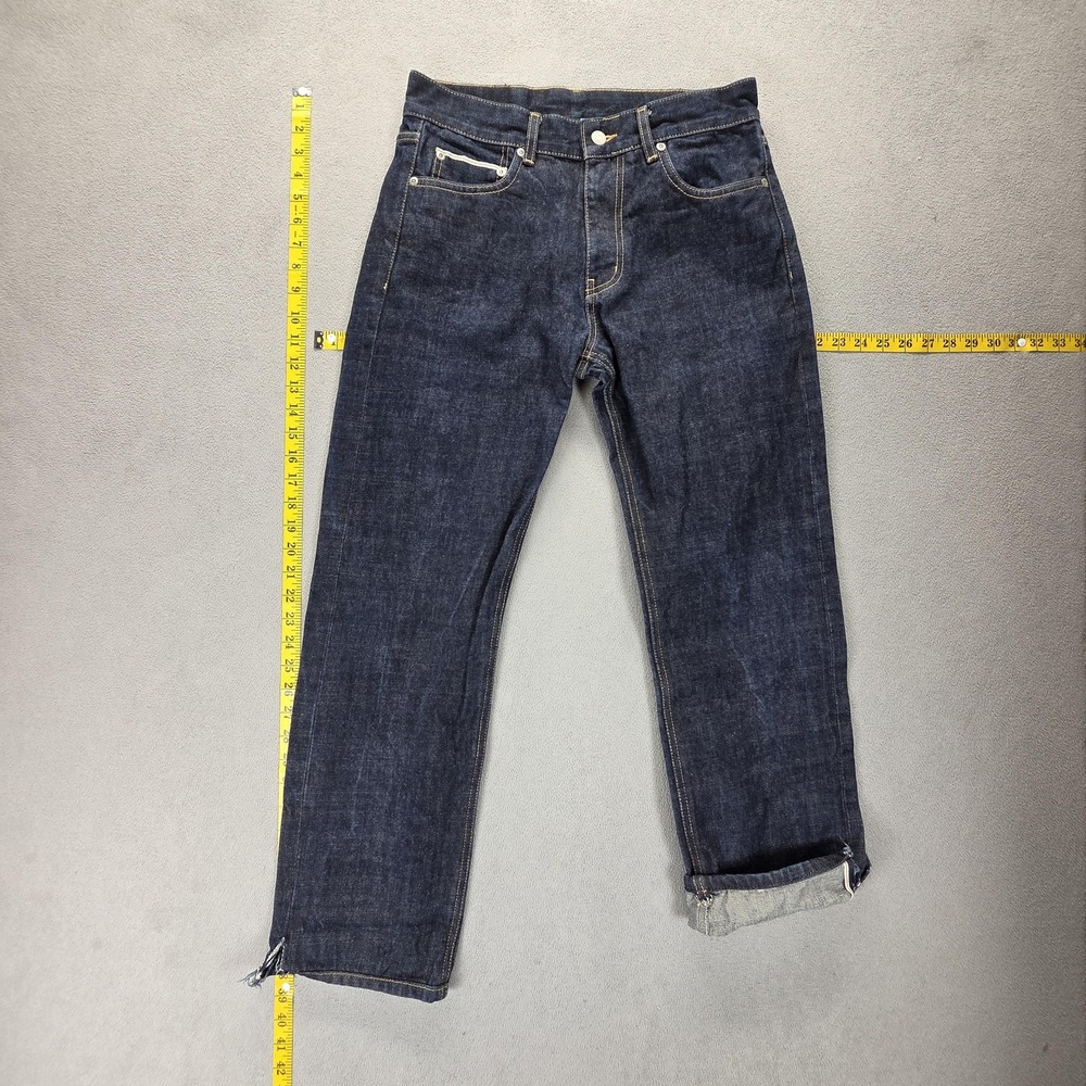 Uniform Bridge & Co Jeans Mens 28x28 Blue Selvedge Dark Wash Straight Zip Fly